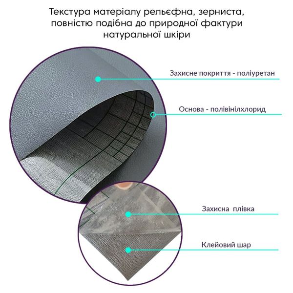 Самоклеюча екошкіра у рулоні 1.37*3m*0.5mm DEEP GREY (D) SW-00001340 SW-00001340 фото